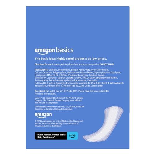 Amazon Basics Amazon Basics Daily Pantiliner, Regular Length, Unscented, 50 Count, 1 Pack (Previously Solimo)