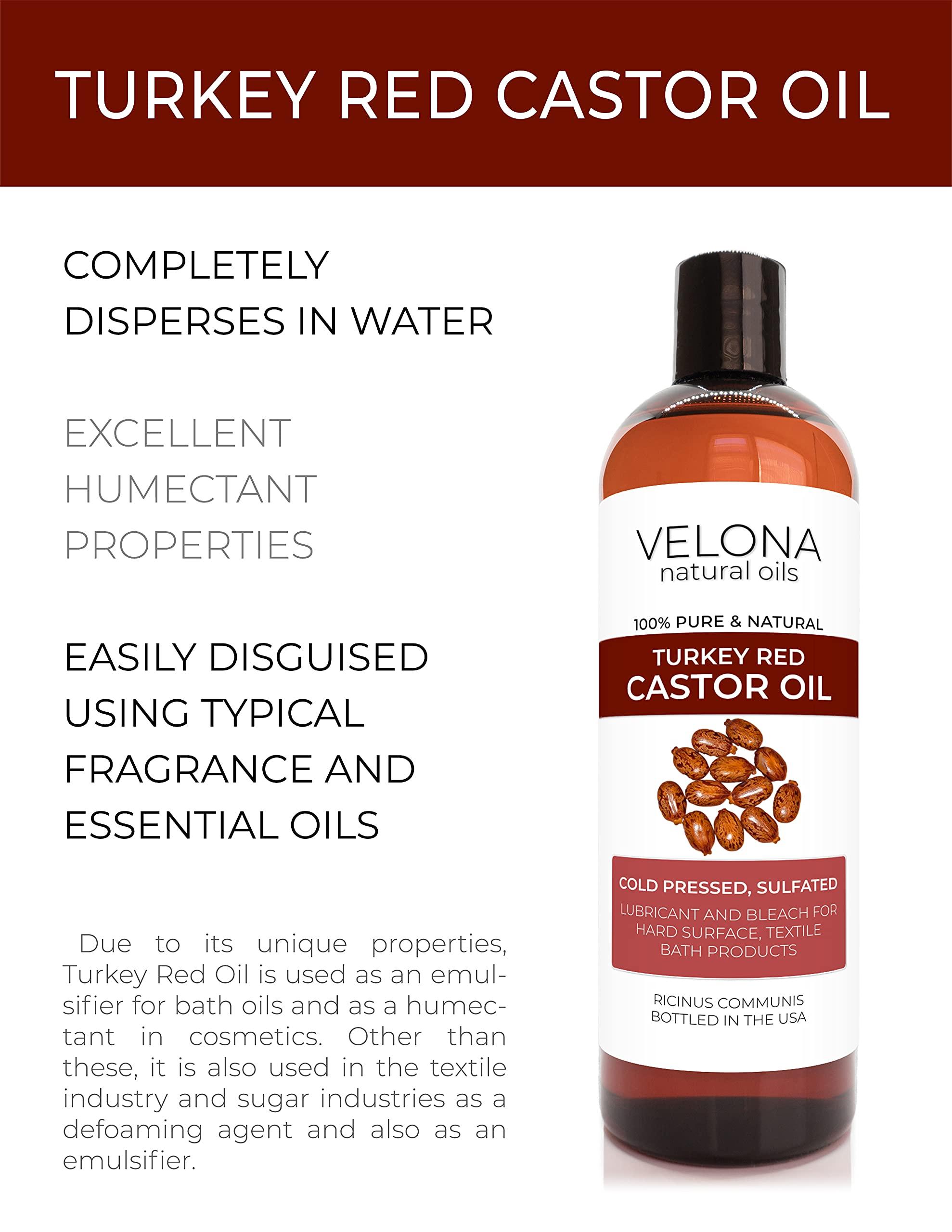 velona velona Castor Oil Turkey Red 4 oz | 100% Pure and Natural Carrier Oil | Cold Pressed | Hair, Body and Skin Care | Use Today - Enjoy Results