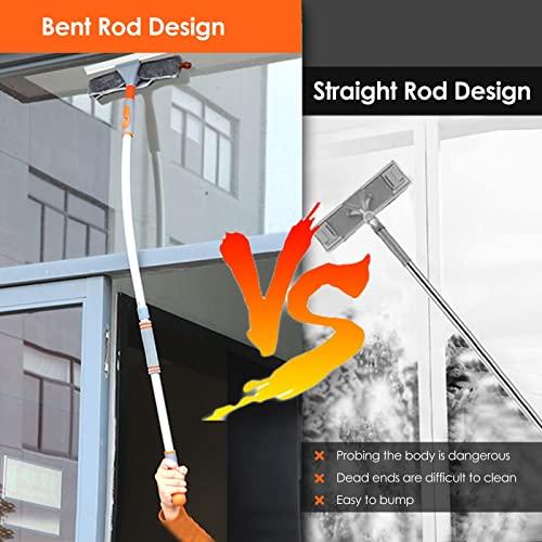 YXXSDP Home Bendable Window Cleaning Pole, Aluminum Safey Window Squeegee with Scrubber Combo, Window Cleaner for Porch Apartment Bathrooms (Size : Length 656cm/6.56m/21.5ft)