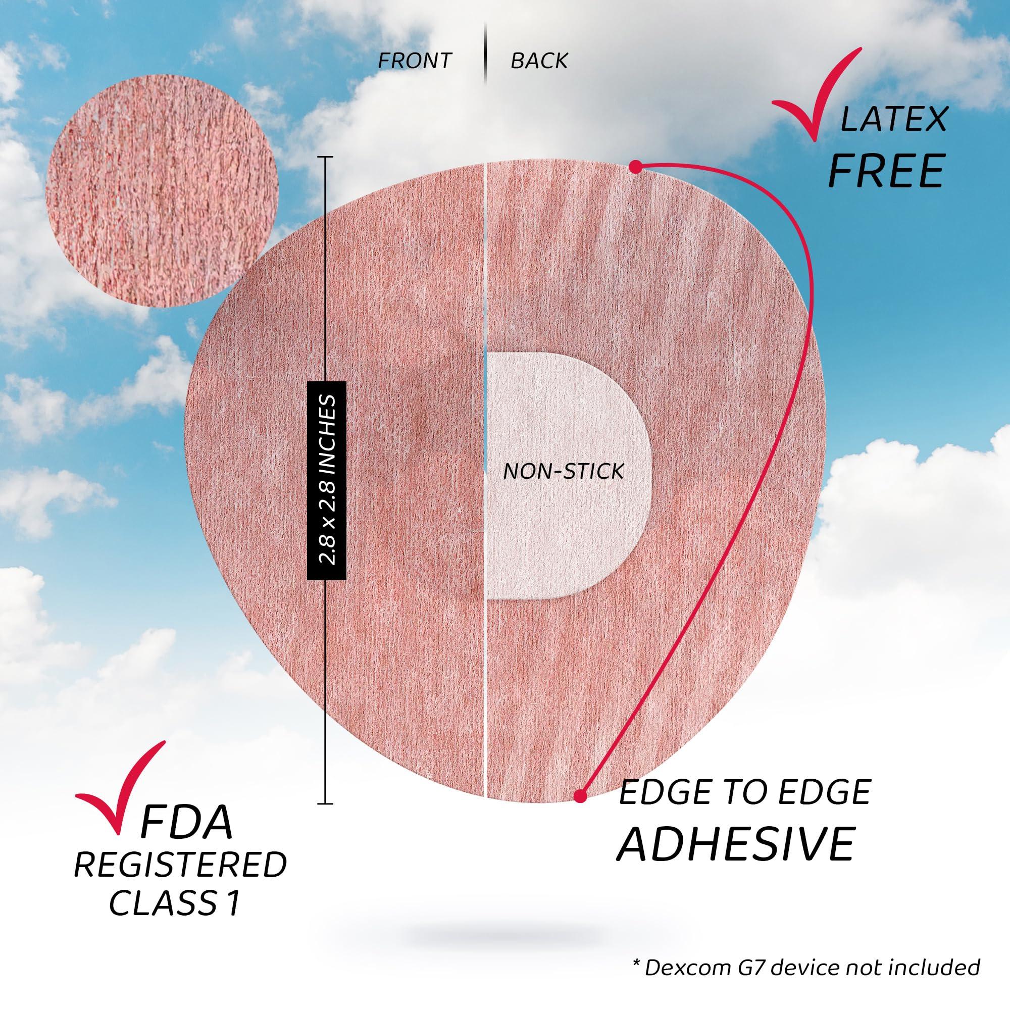 NOT JUST A PATCH Not Just A Patch Air Dexcom G7 Adhesive Patches (20 Pack) - Strong and Light Stelo CGM & Dexcom G7 Over Patches with Ultra-Hold 14 Day Adhesion, Durable Sensor Covers - Brown
