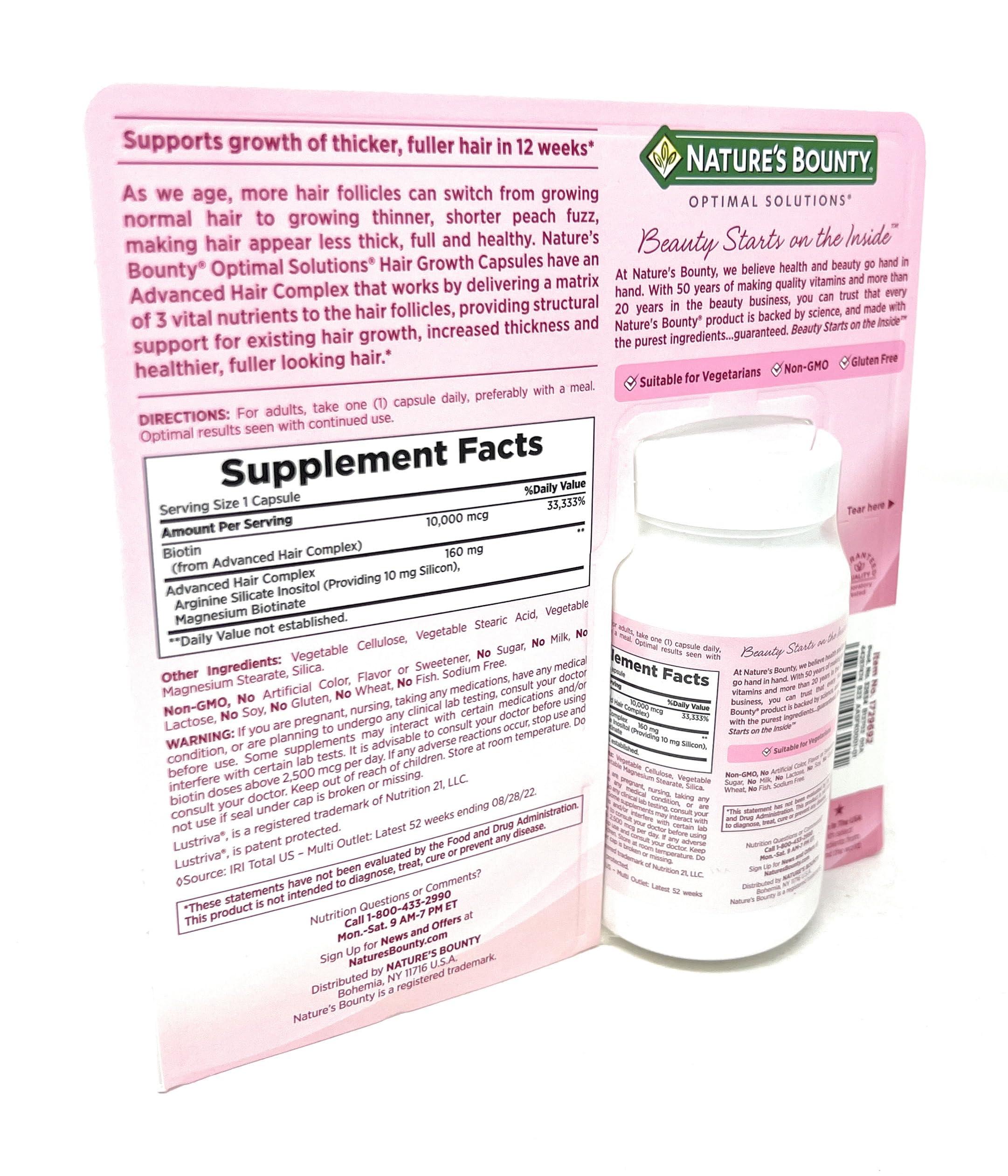 Nature\'s Bounty Nature\'s Bounty Hair Growth Supplement, 1 Per Day, Clinically Shown to Support Thicker, Fuller Hair, with Biotin, Silicon & Arginine, 90 Capsules