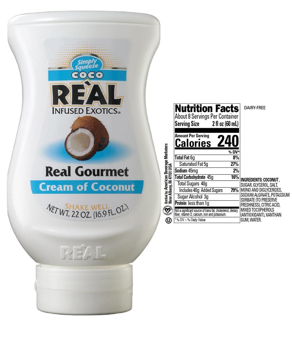 REAL INFUSED EXOTICS Rel Infused Exotics Tropical Fruit Flavoring Syrup Variety - 2x Coco, Mango, Passion Fruit, Pia, Kiwi (Pack of 6, 16.9 FL OZ Bottles)