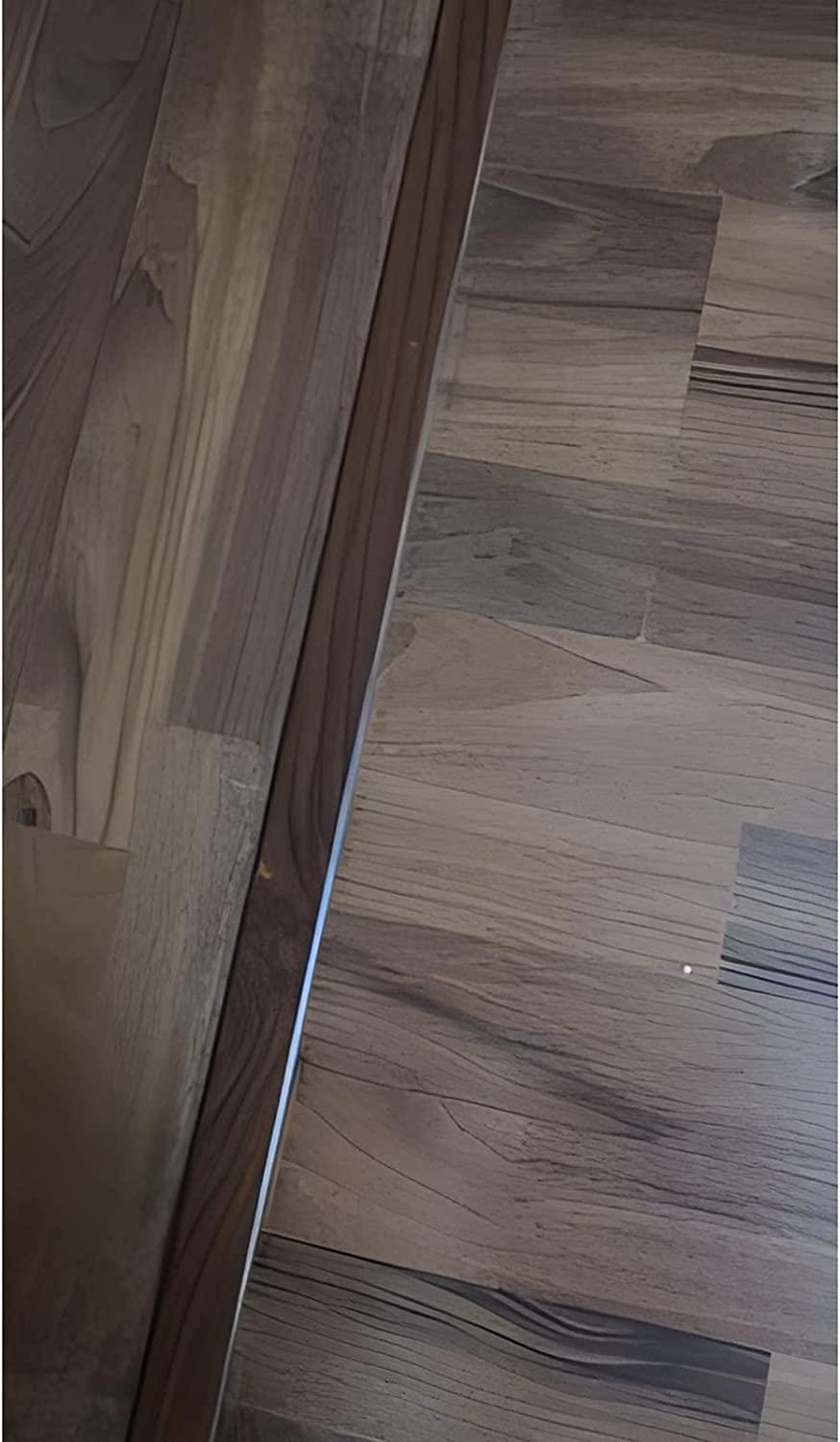 PWABAF T Molding Floor Transition Strip Laminate,Flat Carpet Trim/Aluminum Threshold Strips Self Adhesive,Wide 33mm Door Ramp with Wood Effect(Color:D,Size:Length 145cm(57in))