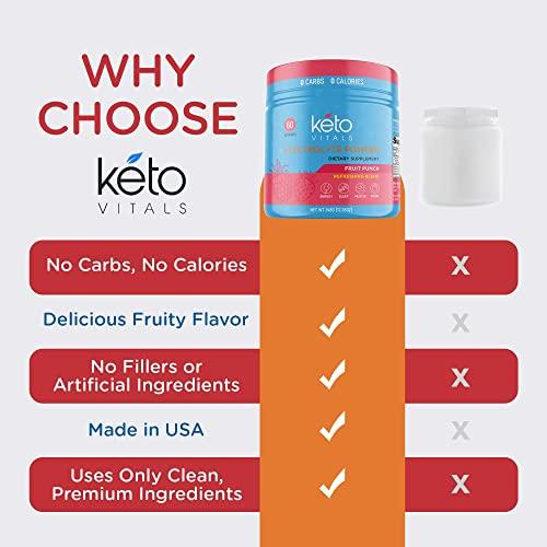 Keto Vitals Keto Vitals Keto Electrolytes Powder | Keto-Friendly Electrolytes with Potassium, Magnesium, Sodium, Calcium | Keto Electrolytes Supplement Energy Drink Mix | Sugar-Free, Zero Calories, Zero Carbs