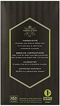 Harney & Sons Harney & Sons, Tea, Tropical Green, Prem, Pack of 6, Size - 20 BAG, Quantity - 1 Case