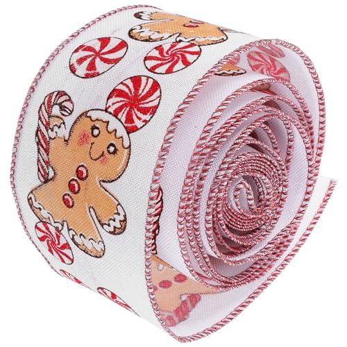 Healifty 1 Roll Handmade Wire Edge Bow Ribbon Wrapping Ribbon DIY Ribbon Christmas Tree Decorative Ribbon Xmas Ribbon Christmas Ribbon Decor Ribbons for DIY Packing Ribbons
