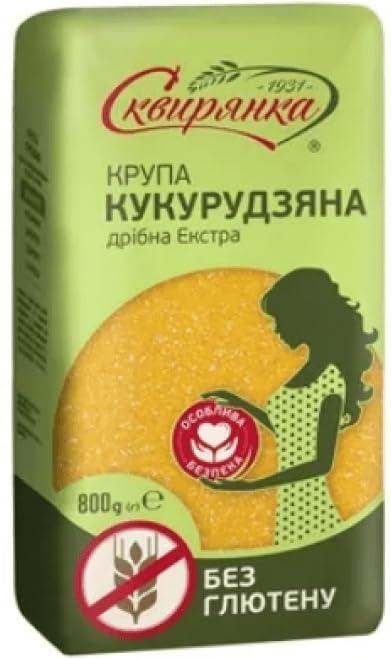 Skvira Skvira Corn Grits Fine Ground Extra Gluten Free GMO Free 800 gr / 28.22 OZ (4 Pack)