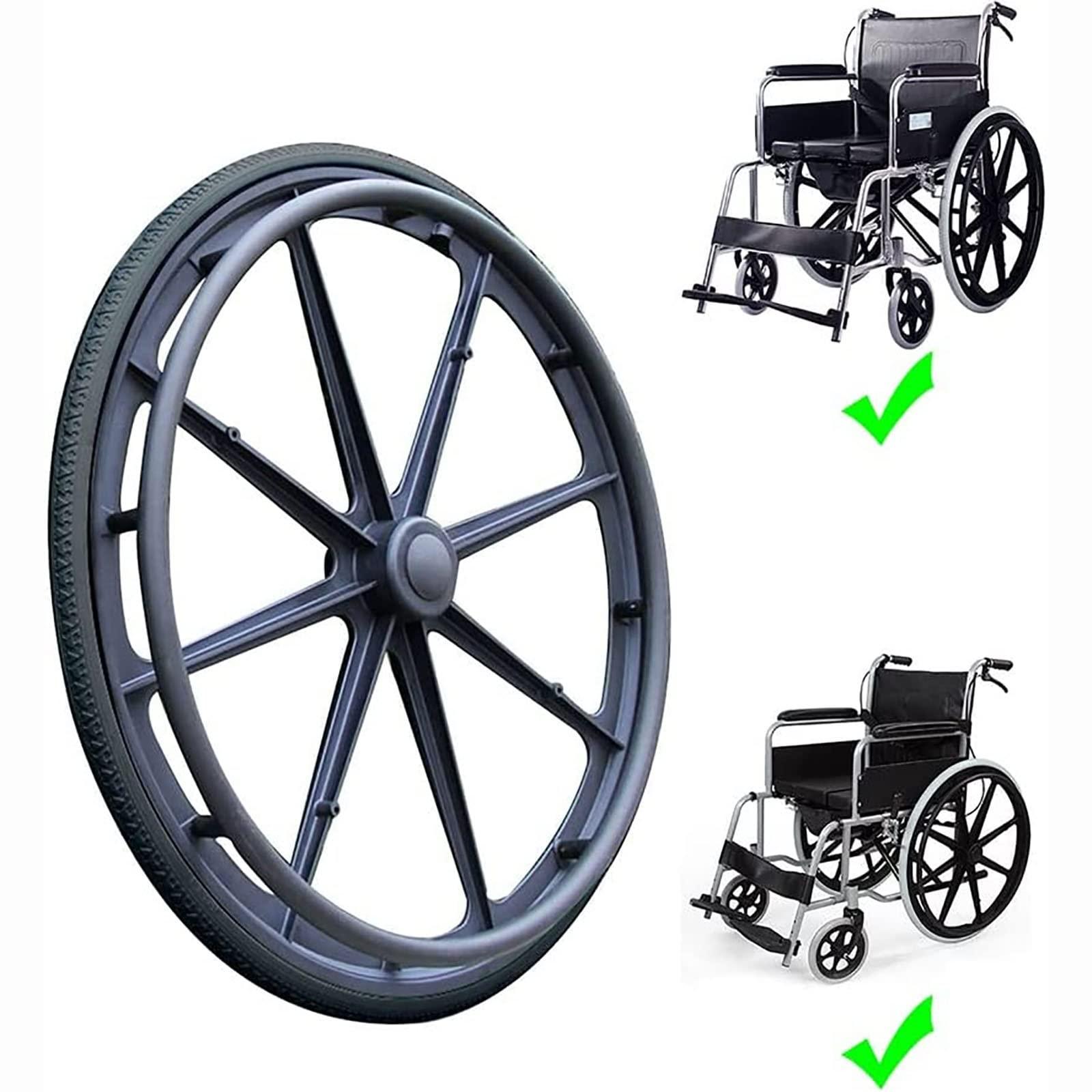 BITWIT BITWIT 24inch Wheelchair Wheel Replacement, Specification: 24 x 1 3/8, Wheelchair Rear Wheel Accessories, Non-Inflatable Solid Tire, Nylon Hub, Bearing: 12mm (Size : 24inch/60cm(1 Count))