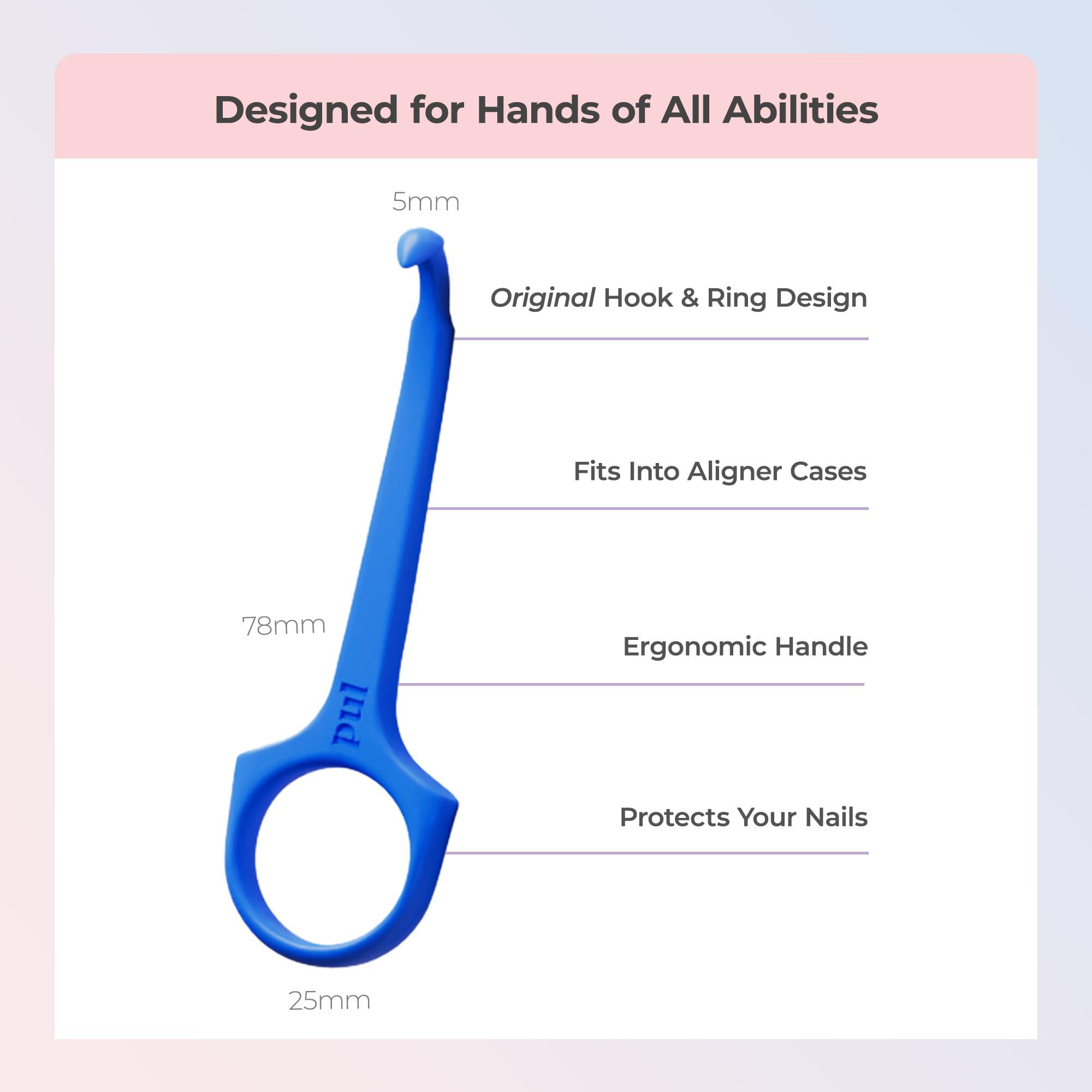 The Pultool PUL Clear Aligner Removal Tool Compatible with Invisalign Removable Braces & Trays, Retainers, Dentures and Aligners - Hygienic Oral Care Accessory, Personal Orthodontic Supplies - Pink (Pack of 4)