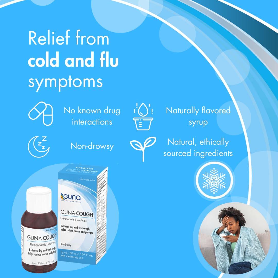 GUNA Guna Natural Homeopathic Cough Medicine Cough Suppressant and Expectorant, Non-Drowsy - 5 Ounces