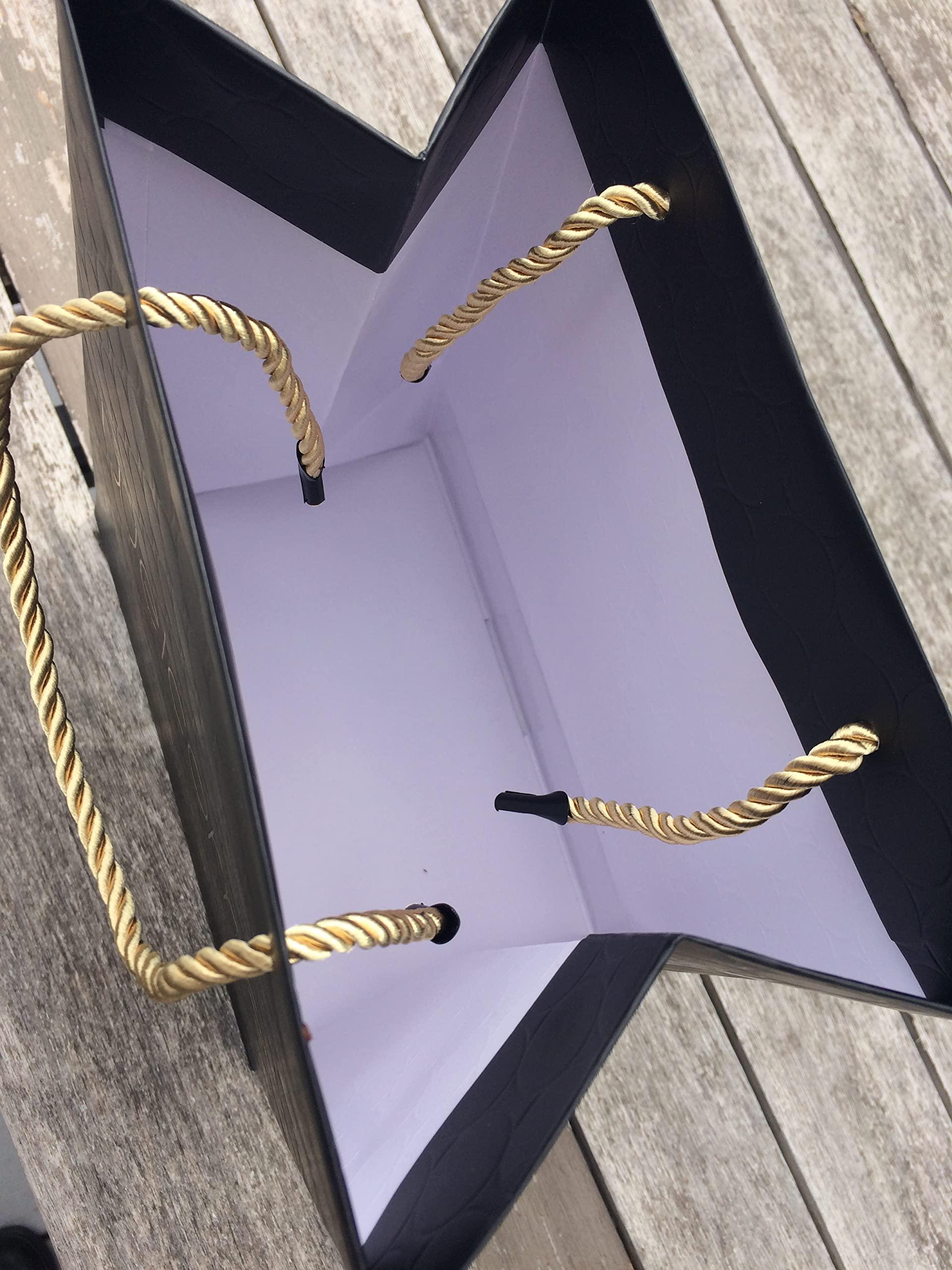 MODEENI MODEENI 50 Black Wedding Welcome Gift Bags with Handles Modern Gold Foil Medium Paper Luxury Shopping 8x5x10 Premium Paper Bags Quality Matte Modern Embossed Party Event Business For Hotel Guests (50