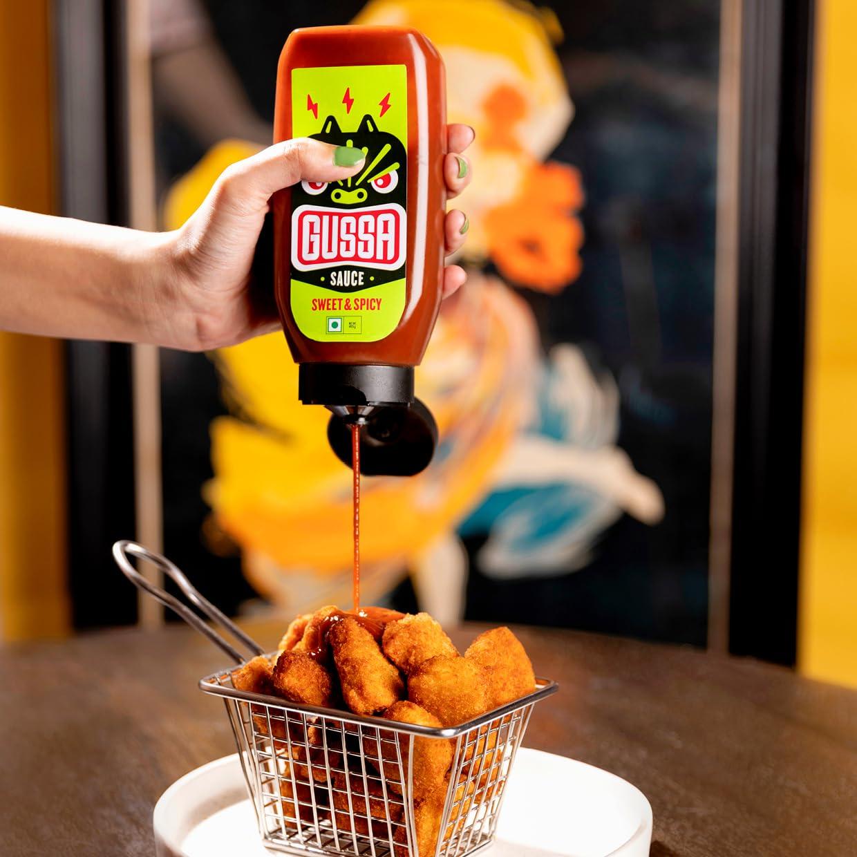 Gussa GUSSA Sauce 16 oz - Sriracha Style Sweet & Spicy Sauce - Perfect for Burgers, Wraps, Chicken Wings, Tacos, Salads, Noodles & More. Vegan, Non-GMO, No Preservatives, Gluten-Free, BPA-Free.