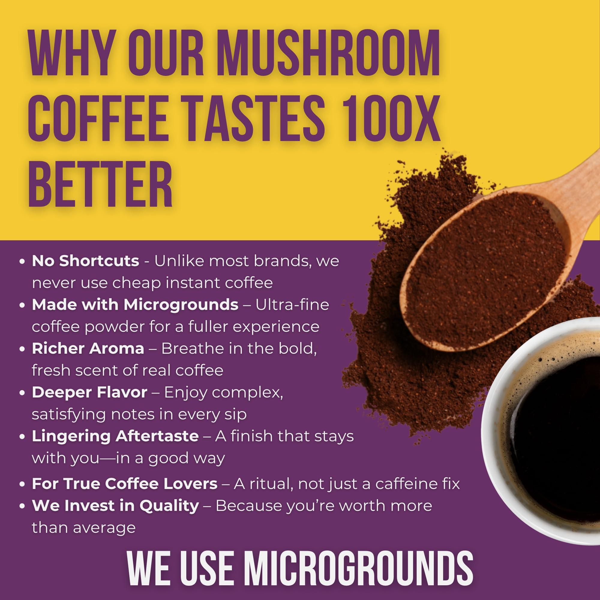 Grateful Earth Grateful Earth Mushroom Coffee, Coconut Instant Coffee with Cinnamon, Turmeric, Lions Mane Mushrooms, L-Theanine, Chaga, Super Brain Blend For Energy & Immune Support, Dairy & Gluten Free, 20 Packets