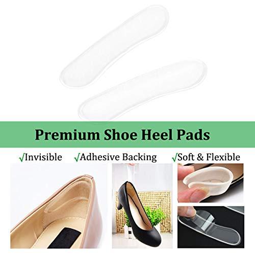 EACOZY Heel Grips, 8PCS Heel Inserts, 12PCS Shoe Inserts, Gel Heel Cushion Inserts for Women Men, Adhesive Shoe Pads for Loose Shoes, Heel Slipping, Rubbing