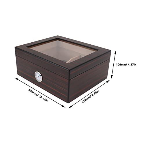 Xcello Xcello Wood Cigar Humidor with Clear Top Desktop Cigar Box for 50 Cigars, Hygrometer Included