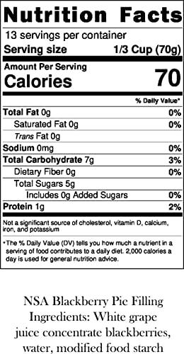 The Amish-Buggy Ready To Use Pie Filling and Topping 32 oz. Jar (No Sugar Added Blackberry 1-Jar)