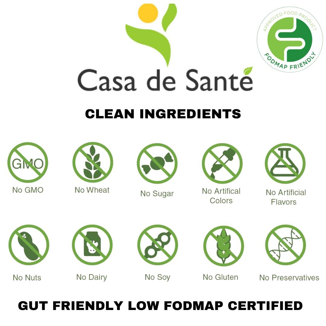 Casa de Sante Casa de Sante Low FODMAP Certified Probiotic & Prebiotic Synbiotic Supplement, IBS IBD & SIBO Dairy Free Vegan, Soy/Gluten/Inulin Free Non GMO No Gas No Bloating (60 Caps)