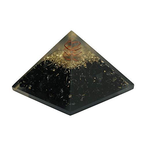 Natural Crystal Tourmaline Crystal Orgone Pyramid EMF Protection Meditation Energy Generator