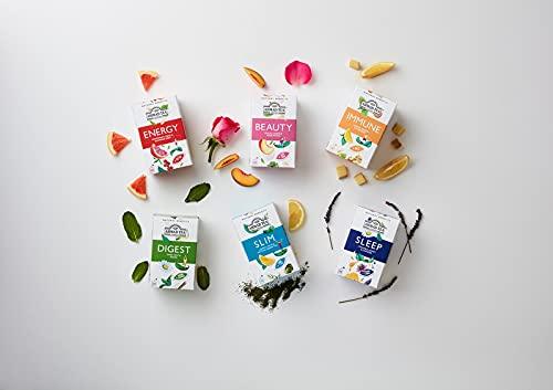 Ahmad Tea Ahmad Tea Herbal Tea, Peach, Carob, and Rose Petals \'Beauty\' Natural Benefits Teabags, 20 ct (Pack of 1) - Decaffeinated & Sugar-Free