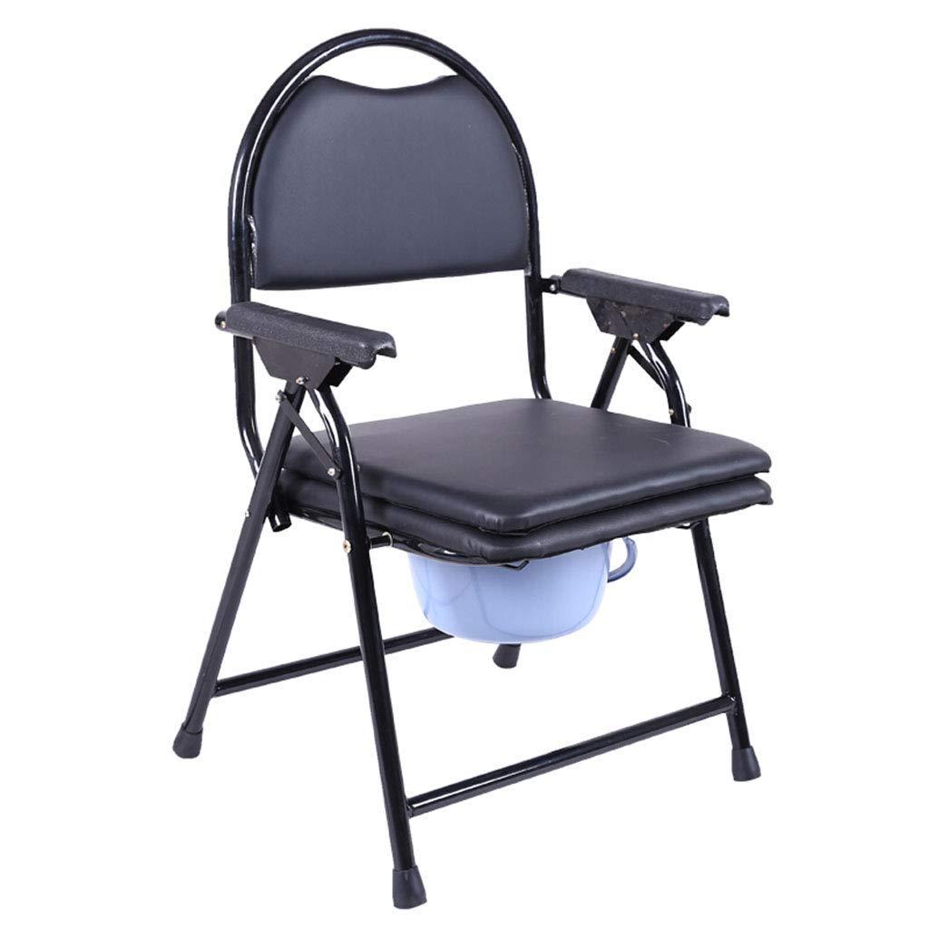 YUSIWOAL Medical Folding Bedside Commode Seat with Commode Bucket and Splash Guard,Portable Commode,Raised Toilet Seat,Toilet Chair for Elderly