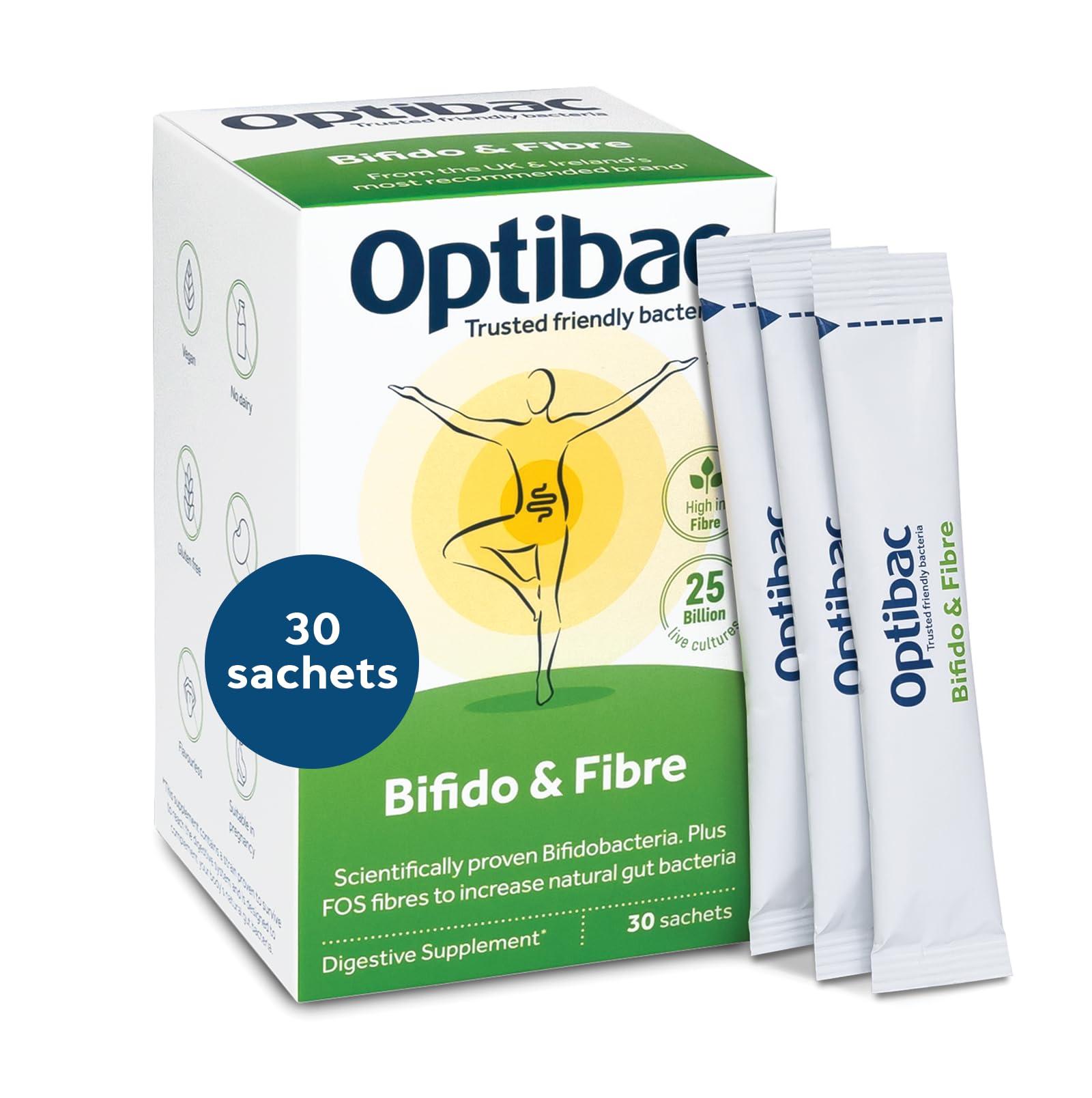 Optibac Probiotics OptiBac Probiotics Bifidobacteria & Fibre, Pack of 30 Sachets