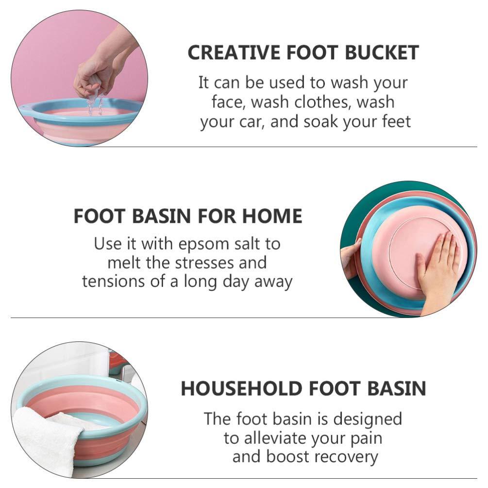 Healifty Healifty 1 Pc Folding Foot Tub Foot Spa Water Container Household Water Bucket Foot Massage Bucket Leg Spa Bucket Footbath Basin Foot Bucket Foot Soaking Bucket Portable Travel TPR Wood