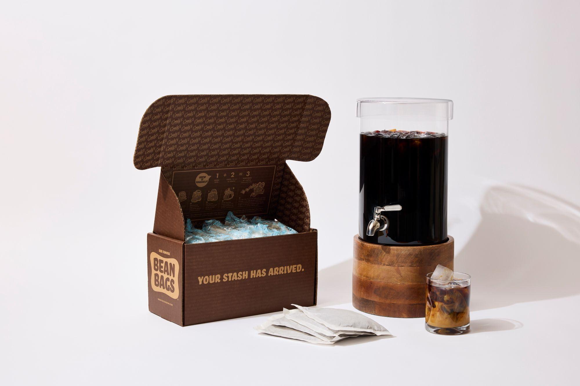 Grady's Cold Brew GRADYS COLD BREW Coffee Pouches | French Vanilla Coffee | 100% Arabica Ground Coffee & Chicory | SIX Bundles of 4 Easy-to-Brew Bean Bags | Makes 72 drinks