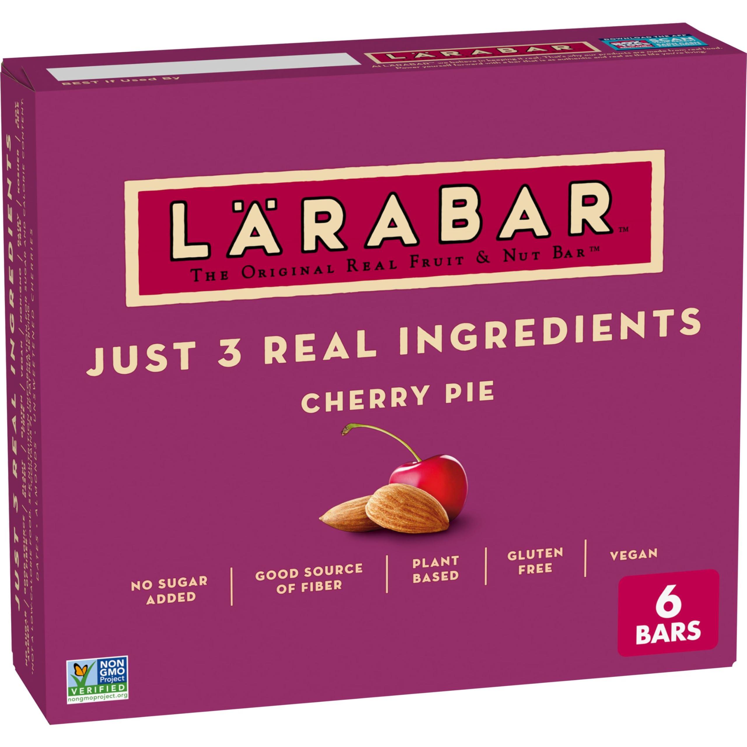 LÄRABAR Larabar Cherry Pie, Gluten Free Vegan Fruit & Nut Bars, 1.7 oz bars, 6 ct