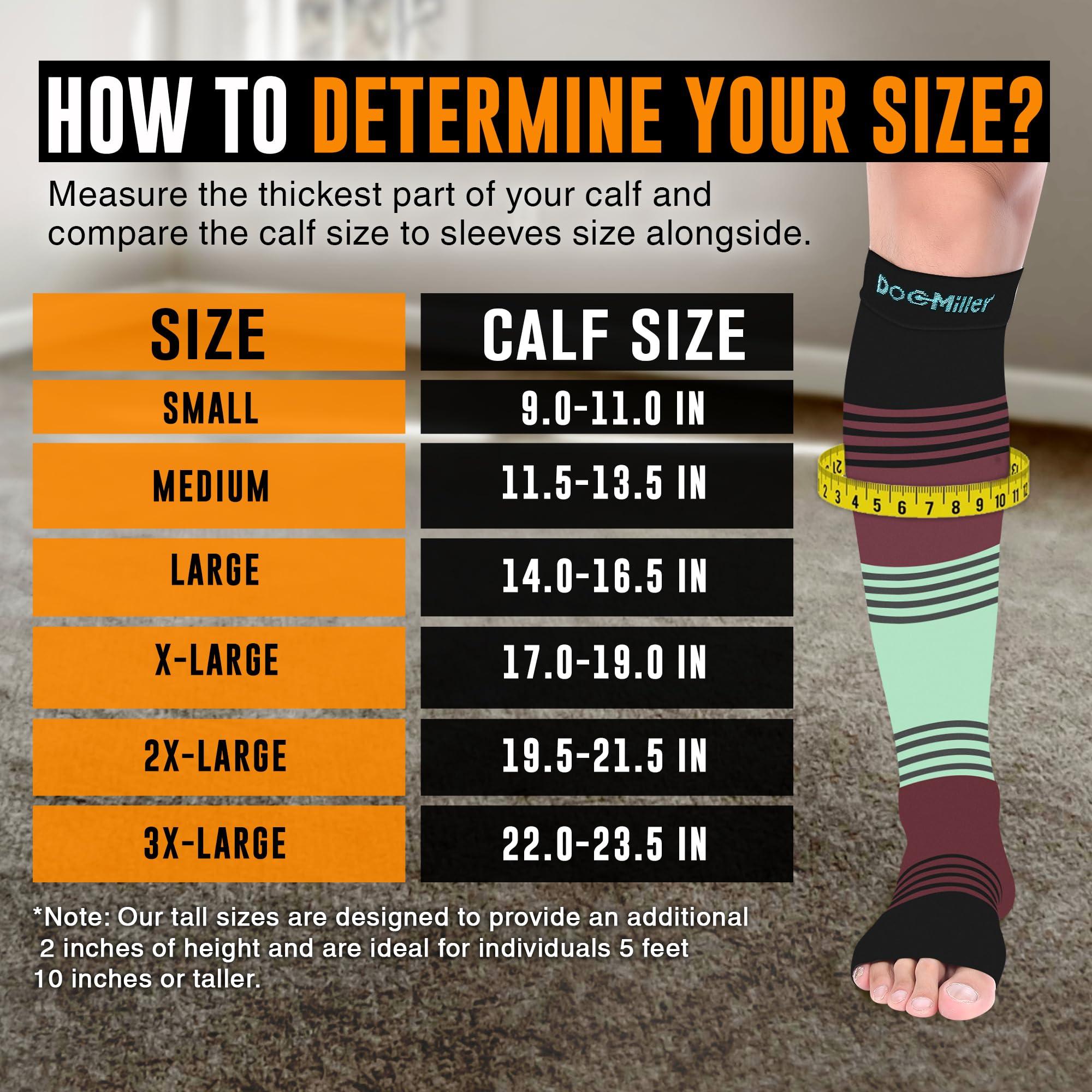 Doc Miller Doc Miller Toeless Compression Socks Women & Men Open Toe, 15-20mmHg, Knee-High, Lightweight, 1 Pair, Calf Support, Shin Splints, Varicose Veins Comfort