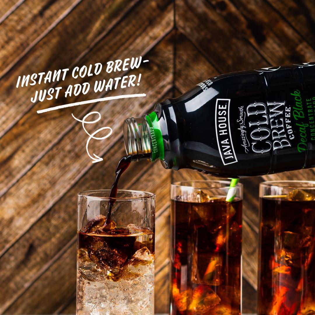 Java House JAVA HOUSE Cold Brew Coffee, Decaf Colombian 4:1 Liquid Concentrate, 32 Ounce Bottle