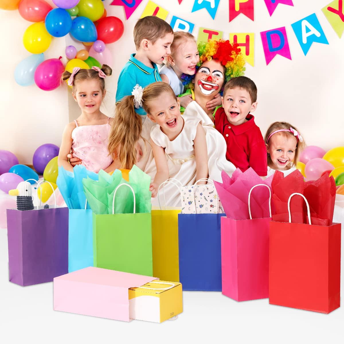 Vammy Vammy 32 Pack Small Gift Paper Bags 5.9x3.15x8.27 inch, Party Favor Gift Bags with Handles, Kraft Paper Gift Bags Bulk for Birthday Wedding Party Favors Baby Shower Grocery Retail Shopping Business