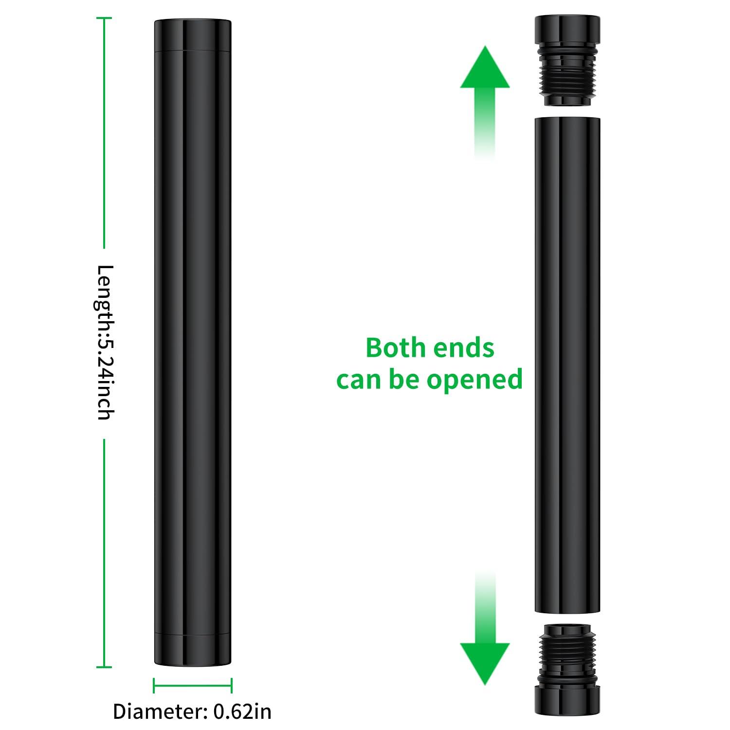 Urekt Metal Tube Container(2 Pack), Portable Aluminum Waterproof Storage Tube Holder Case Travel Box Fit in Pocket Purse Great for Traveling