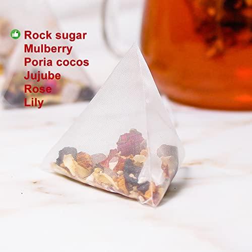 Plant Gift Plant Gift 50 Cups Mulberry Rose Tea Bag ( SANG SHEN MEI GUI CHA) 8.81oz (5g*50bags/250g) Poria cocos, Lily Natural Mixed Herbal Combination of Floral Tea