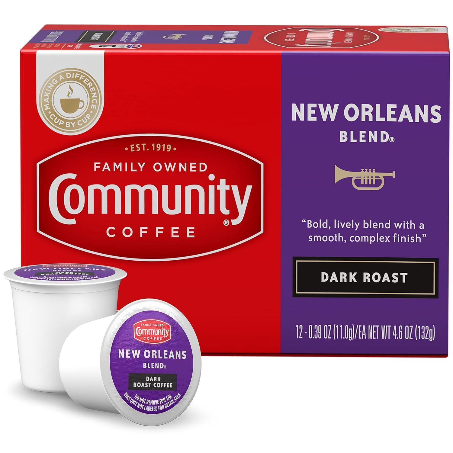 Community Coffee Community Coffee New Orleans Blend 36 Count Coffee Pods, Special Dark Roast, Compatible with Keurig 2.0 K-Cup Brewers, 12 Count (Pack of 3)