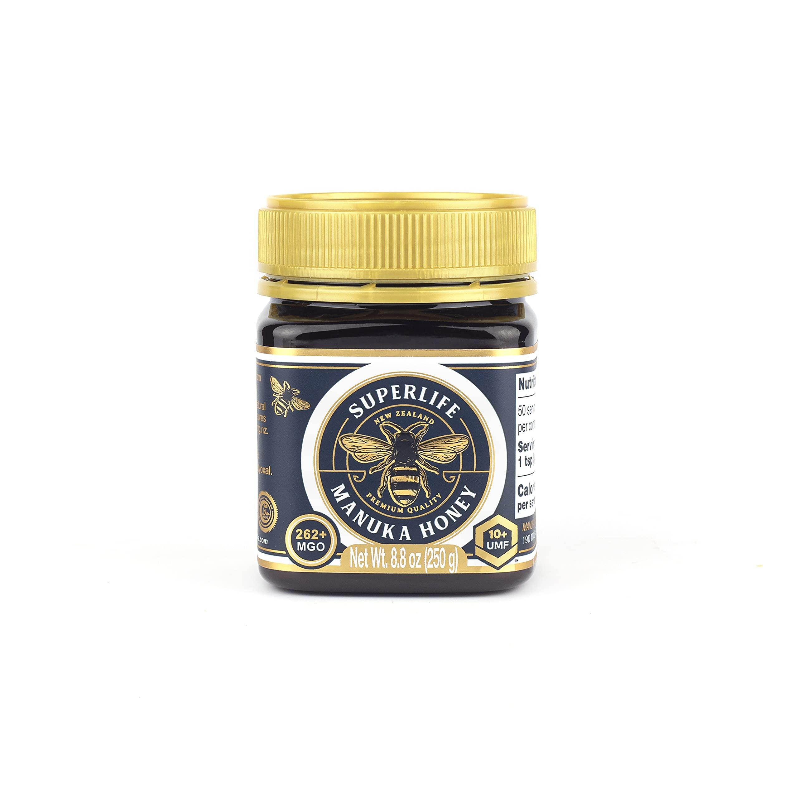 SuperLife SuperLife - Manuka Honey MGO 263+ (UMF 10+) 250g, Raw Honey, Pure & Unpasteurised Monofloral New Zealand Honey