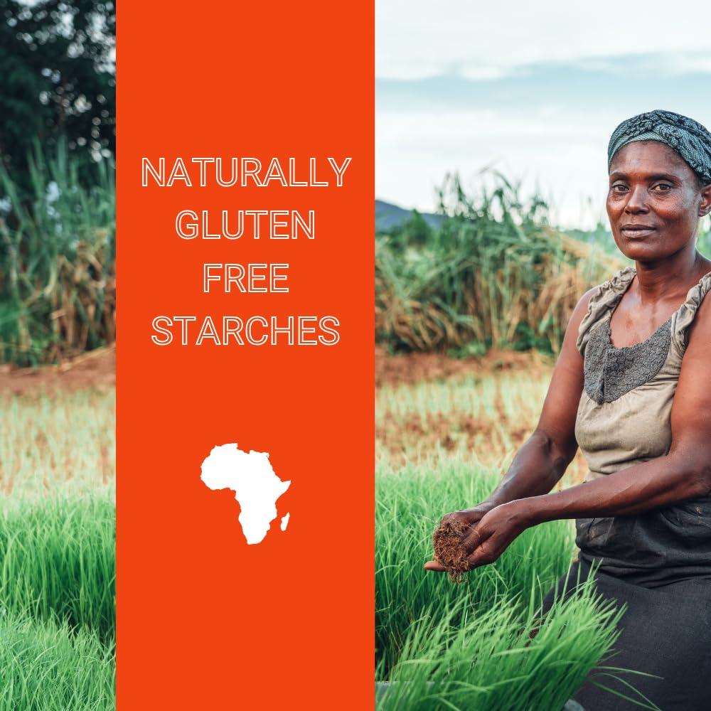 African Delights African Delights Fufu Flour - Instant Fufu Flour - Make Authentic Fufu at Home - Gluten Free, Vegan Fufu Mix African | (Tropiway Plantain Fufu 24oz x2)