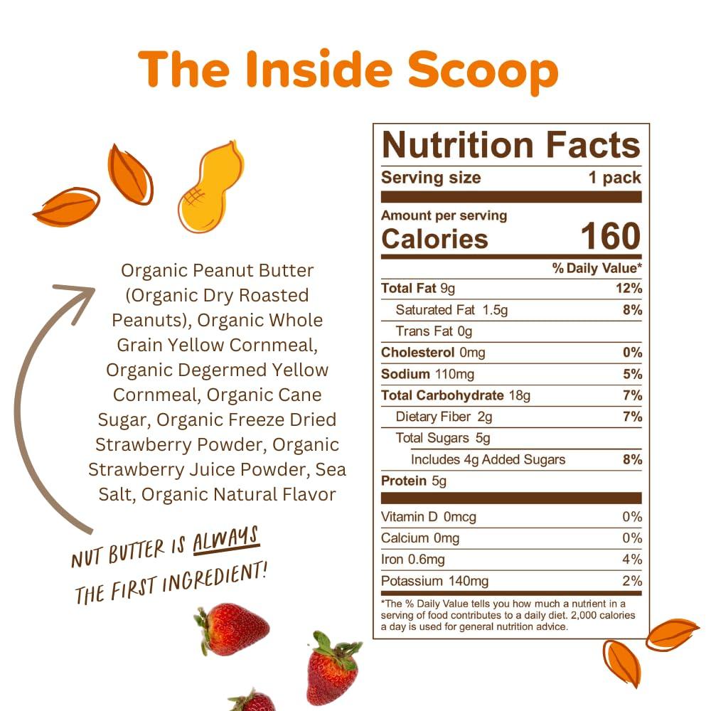 Puffworks Puffworks Strawberry PBJ Organic Peanut Butter Puffs, 1.2 Ounce (Pack of 6), Plant-Based Protein Snack, Gluten-Free, Vegan, Kosher