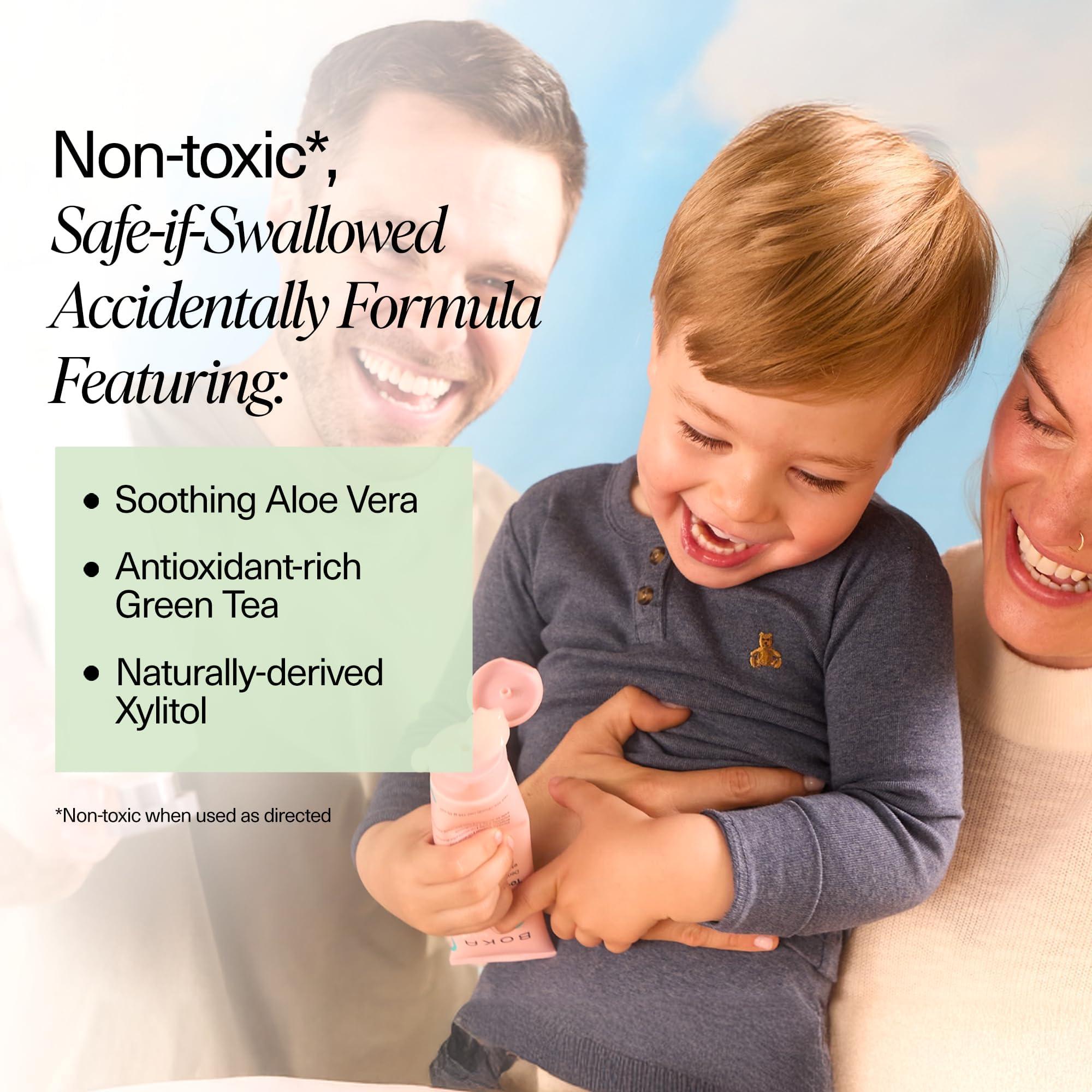 Boka Boka Fluoride Free Toothpaste Nano Hydroxyapatite, Helps Remineralize, Appropriate for Sensitive Teeth, Whitening - for Adult, Kids Oral Care - Ela Mint, Orange Cream, Watermelon Mint Flavor, 3pk