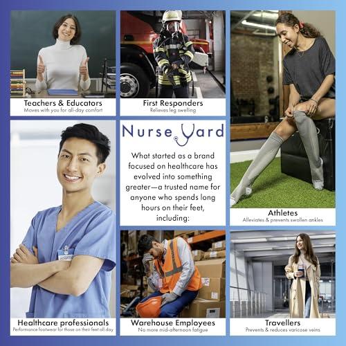 Nurse Yard Nurse Yard Compression Socks for Nurses - Women & Men - 20-30mmHg Graduated Compression, Zero-Toe Compression, For Medical Staff, Nursing, Athletic Support Such As Running, Cycling, Hiking - 1 Pair