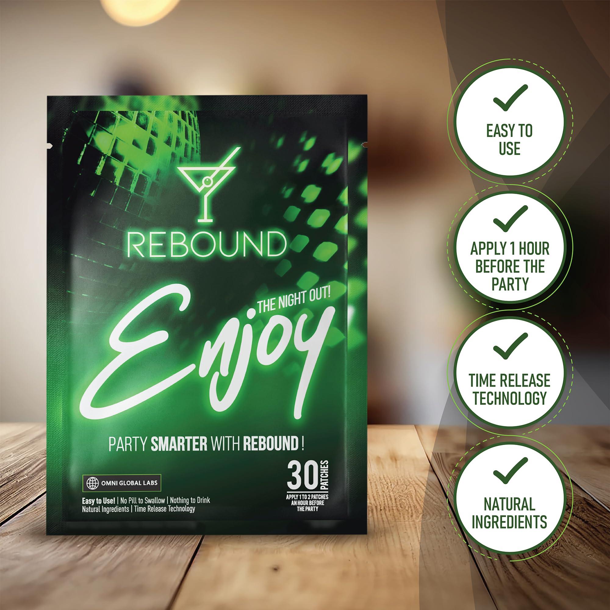 REBOUND WORK HARD. PLAY HARD. DONT SUFFER HARD Rebound Patch Flex - Pack of 30 Patches - for Active Nights and Energized Mornings