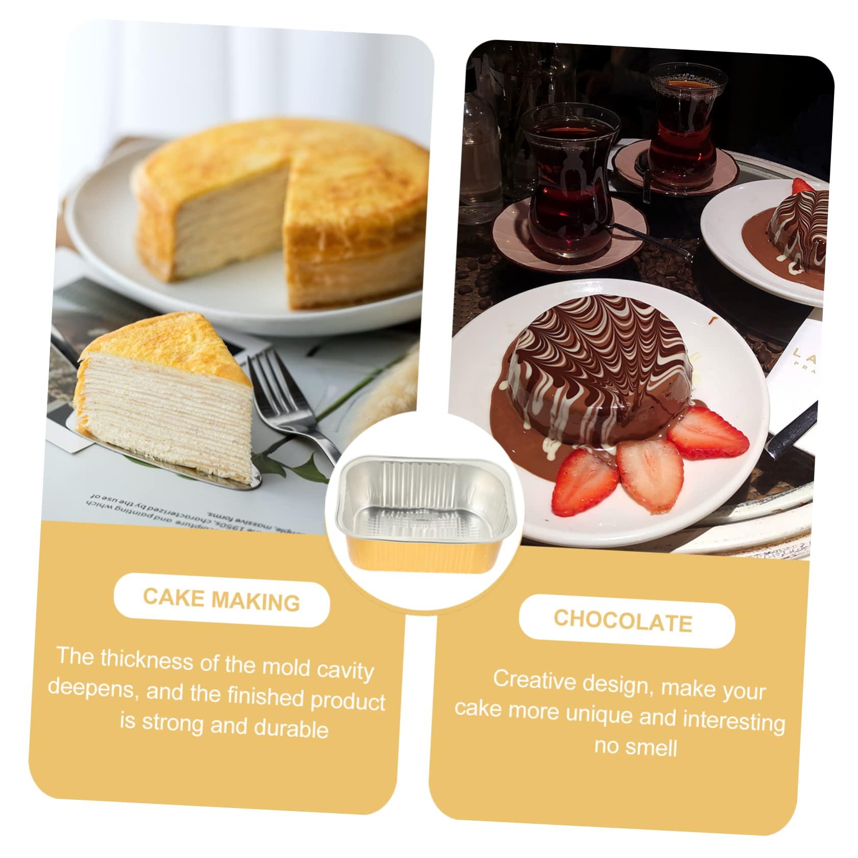 Zerodeko Zerodeko 40 Pcs Foil Cake Bowls Aluminium Foil Cups Barbecue Foil Pans Food Trays Disposable Ramekins with Lids Disposable Roasting Dessert Containers Aluminum Foil Camping Supplies Thicken