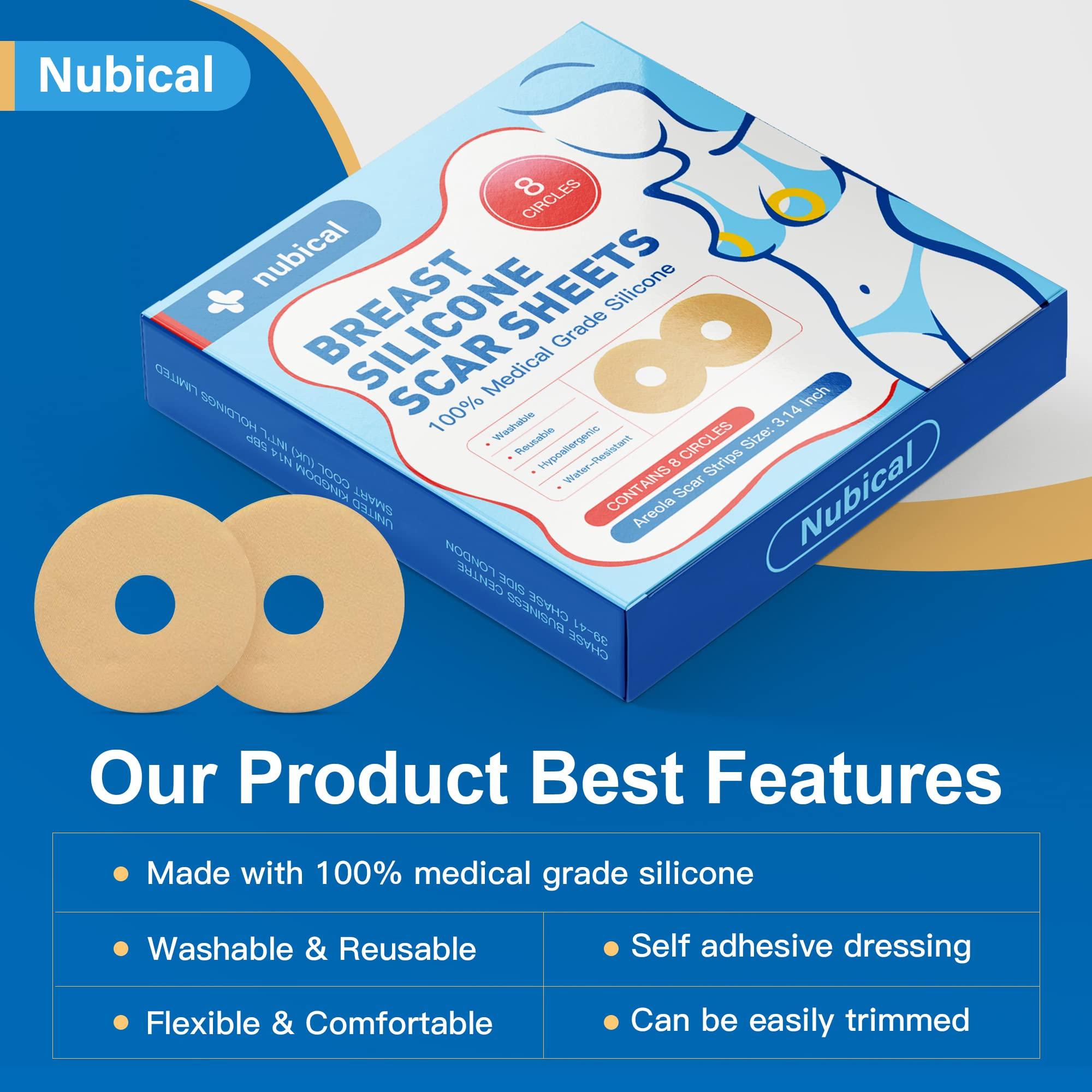Nubical Medical Silicone Scar Sheets 8 Pack, Breast Scar Treatment After Surgery, Post Surgery Supplies Scar Removal SheetsBreast Reduction After Surgery for Scars
