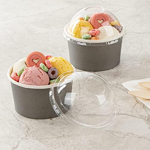 Restaurantware LIDS ONLY: Dome-Shaped Lids, 50 Transparent Plastic Lids For 12 Ounce Coppetta To Go Cups - Cups Sold Separately, Disposable, Clear Plastic Dessert Cups Lids, For Dessert Takeaways- Restaurantware