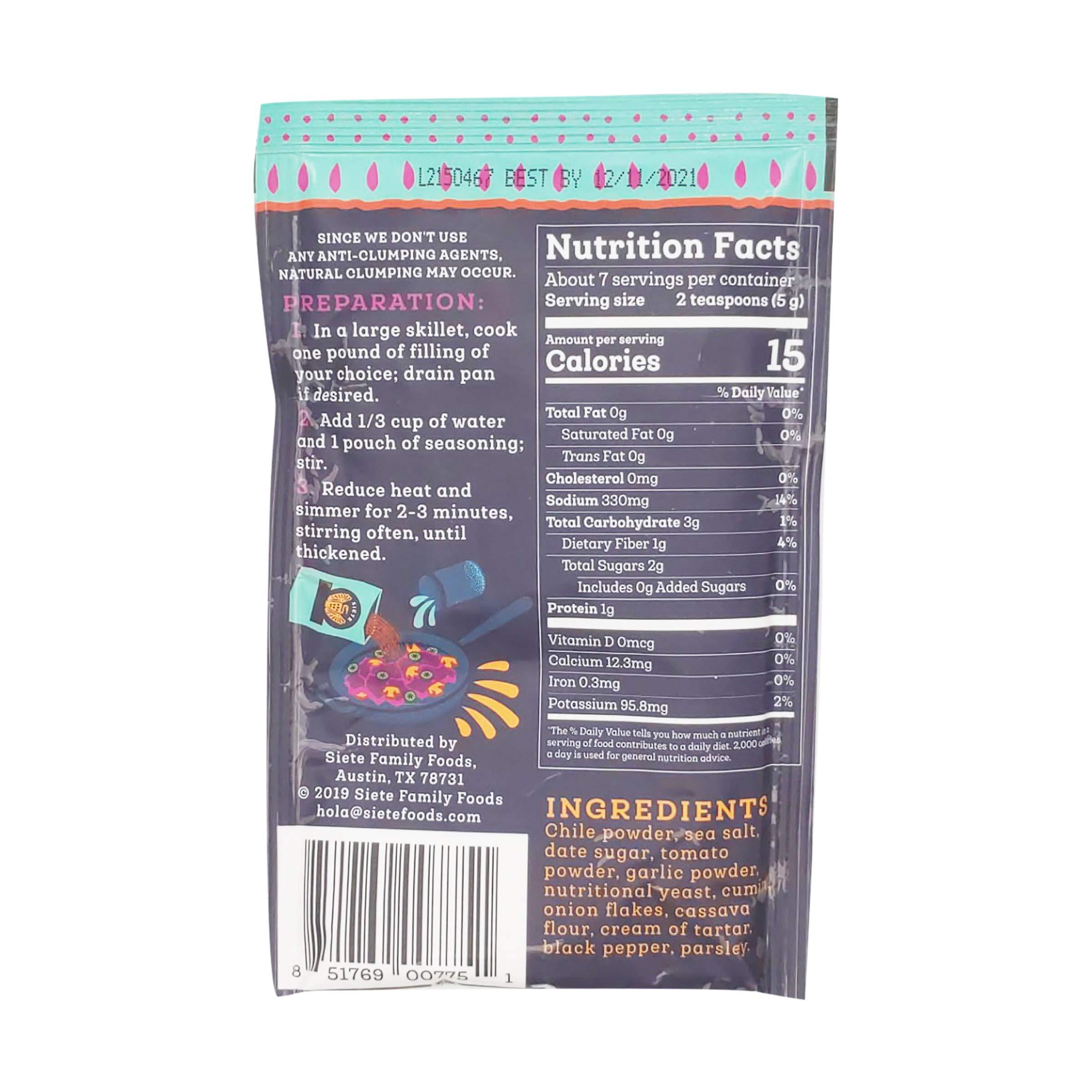 Siete Siete Seasoning - Mild | Paleo, Preservative Free, Whole 30 Approved (Pack of 1)