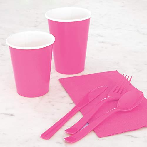 Unique Hot Pink Solid Paper Cups Set - 9 oz (Pack of 8) - Elegant & Eco-Friendly Party Drinkware - Perfect for Birthdays, Showers, & Special Celebrations