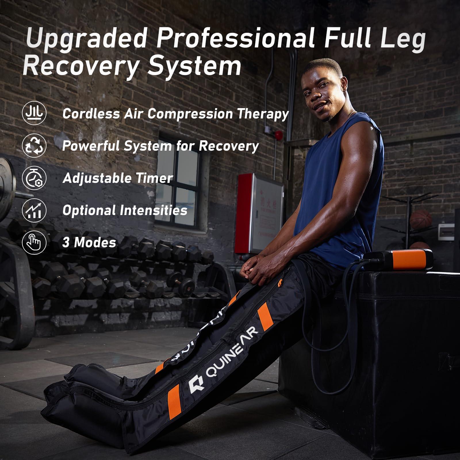 QUINEAR QUINEAR Professional Leg Recovery System, Cordless Air Compression Boots with Sequential Compression, Leg and Foot Massager, Fast Recovery Therapy for Athletes, FSA HSA Eligible (Small)