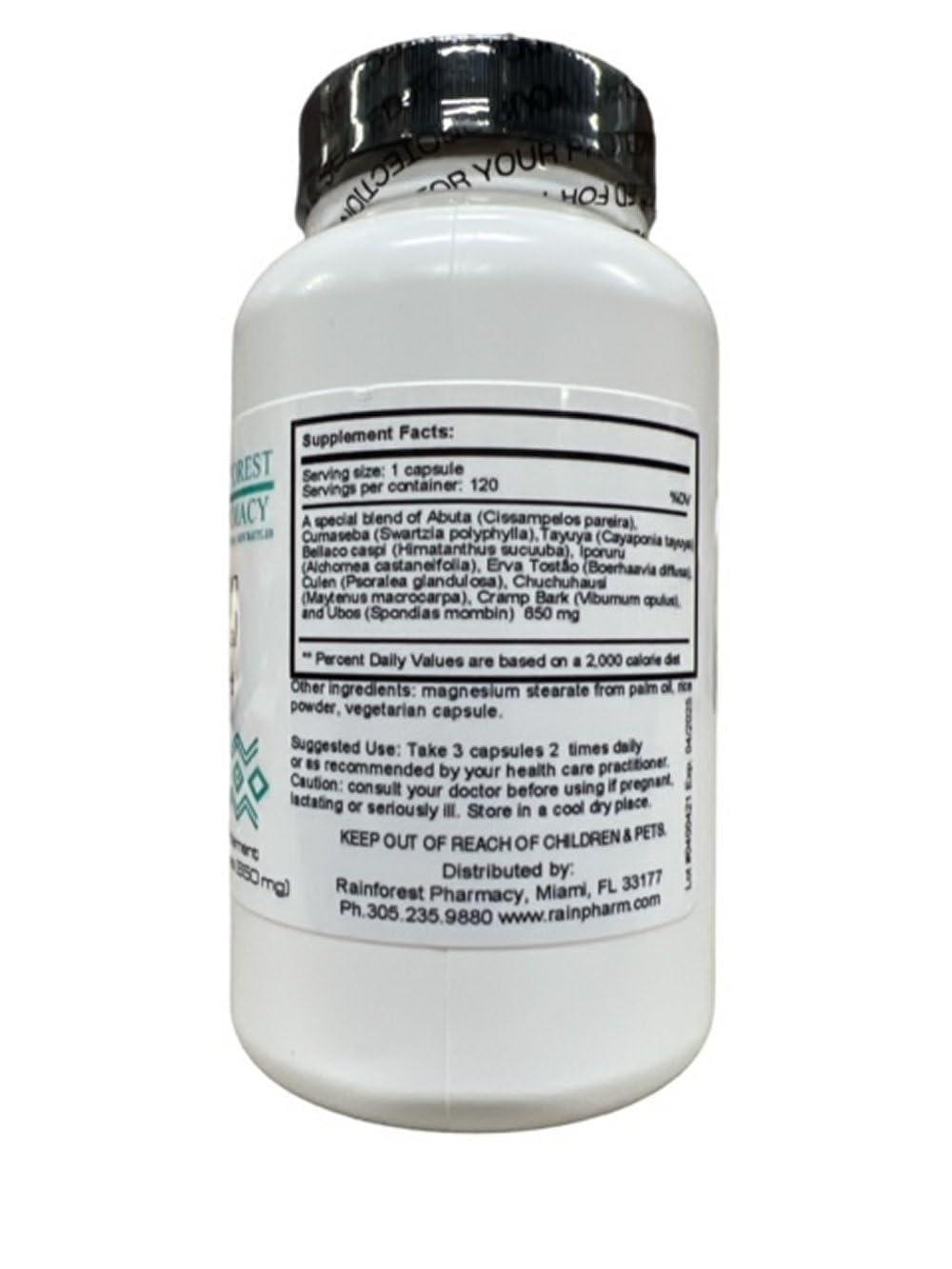 Rainforest Pharmacy Avenca Capsules (Adiantum Capillus-Veneris) 500 mg, 100 Capsules | Wildcrafted Maidenhair Fern Herbal Supplement