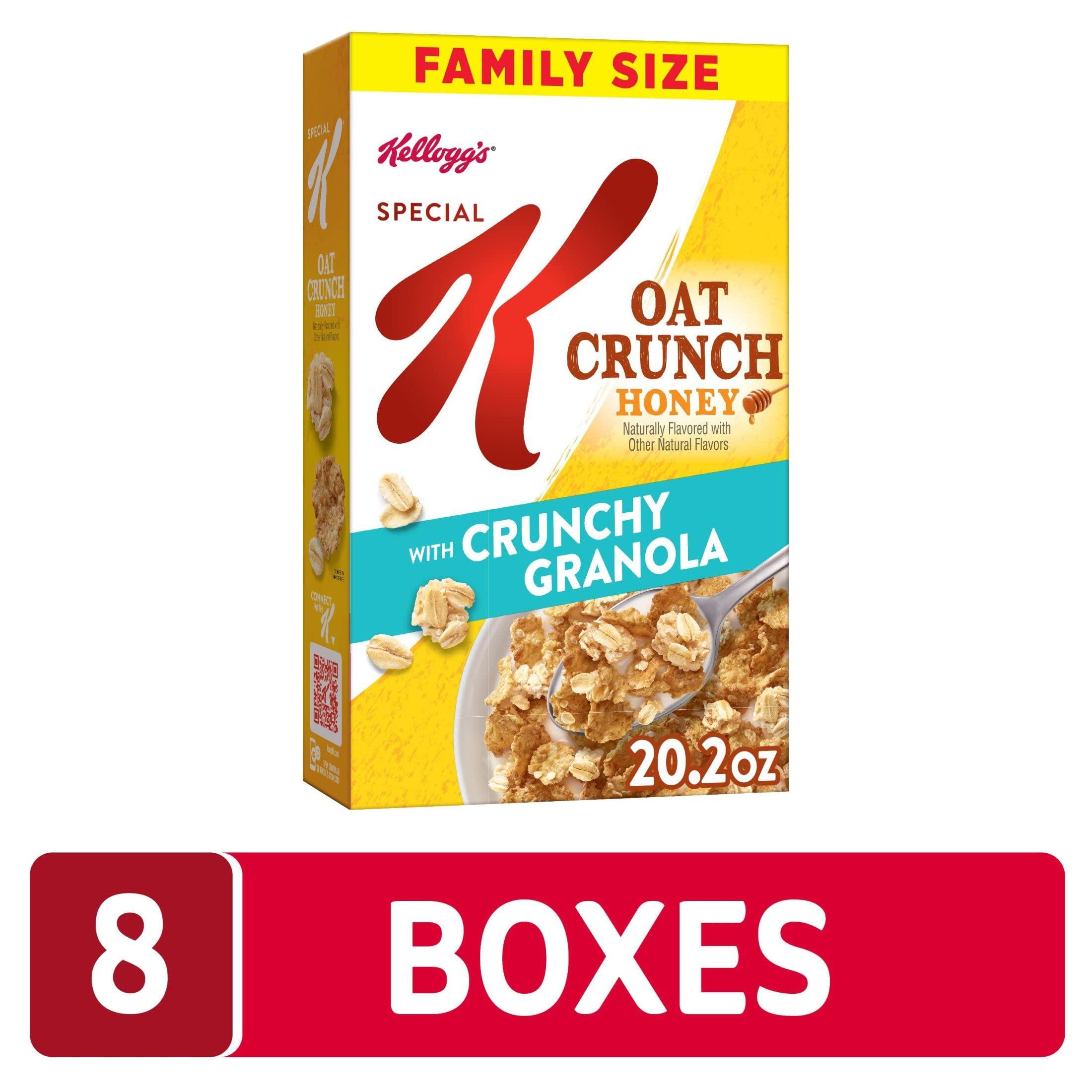 Special K Kellogg\'s Special K Cold Breakfast Cereal, Oat Crunch Honey, Fiber Cereal (8 Boxes)