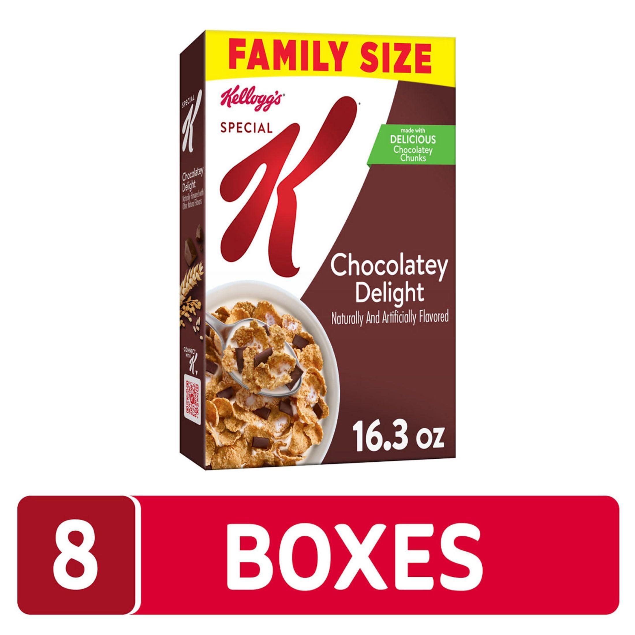 Special K Kellogg\'s Special K Breakfast Cereal, Fiber Cereal, Family Breakfast, Family Size, Chocolatey Delight (8 Boxes)