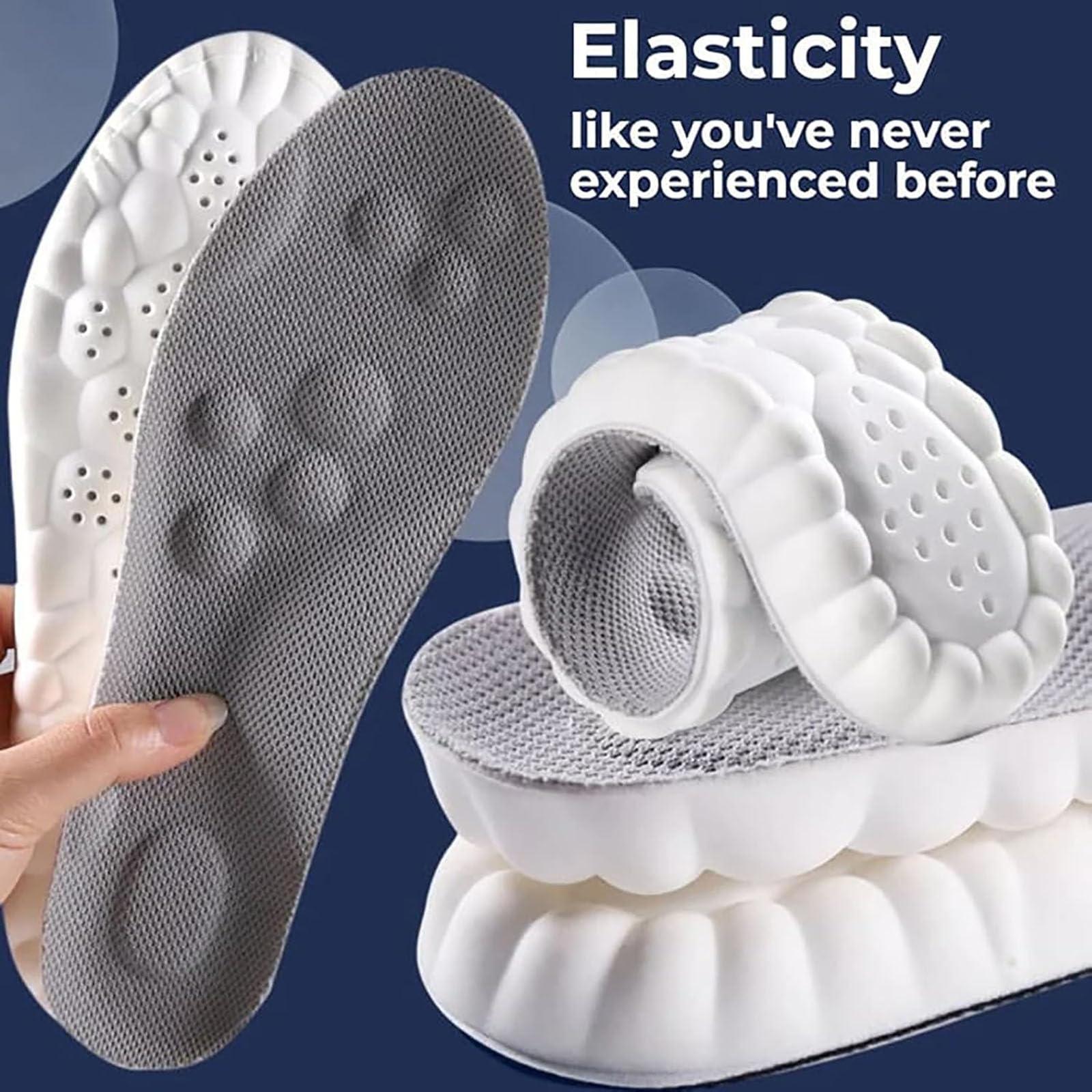 STALKLENE Steppers Insoles, Stepprs Insoles, Steppers Shoe Inserts, Steppers Insoles for Women, 4D Memory Foam Breathable Shock Absorption Insoles, Sweat-Absorbing (Gray, Men 6.5-7.5/Women 8-9)